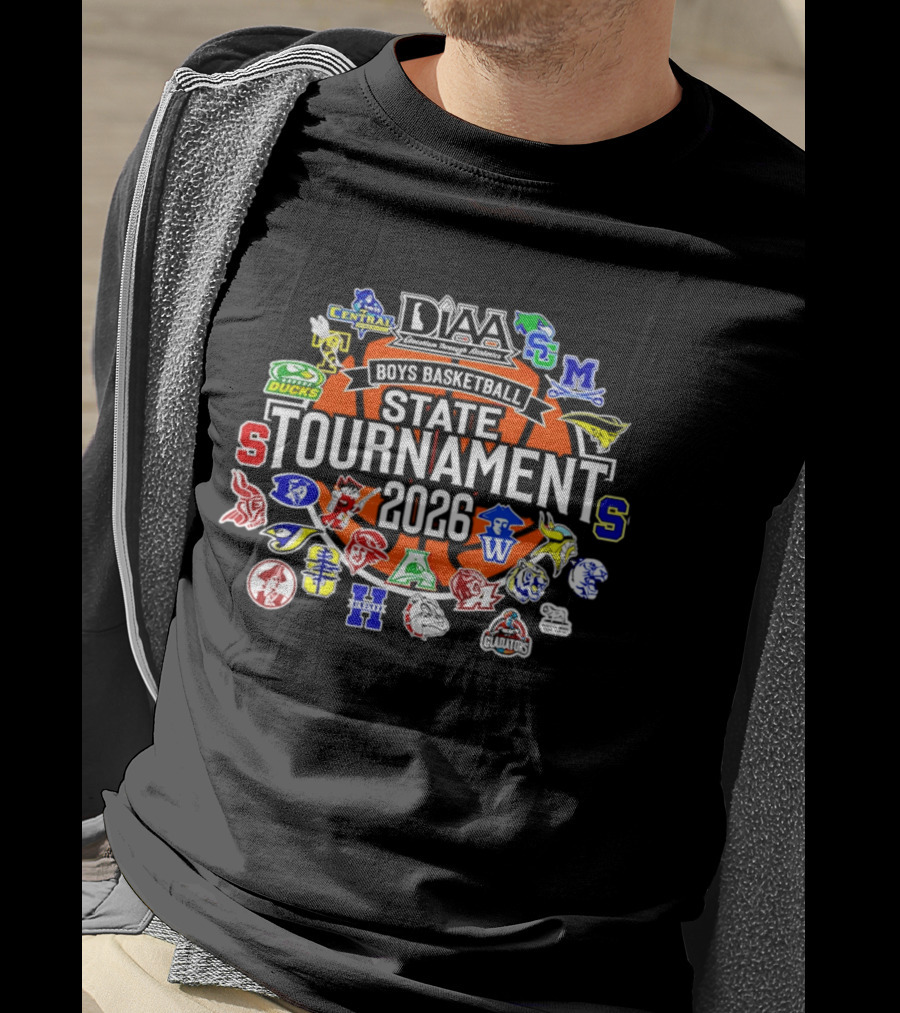 2026 DIAA Boys Basketball State Tournament Team Logos Central Wilmington T-Shirt