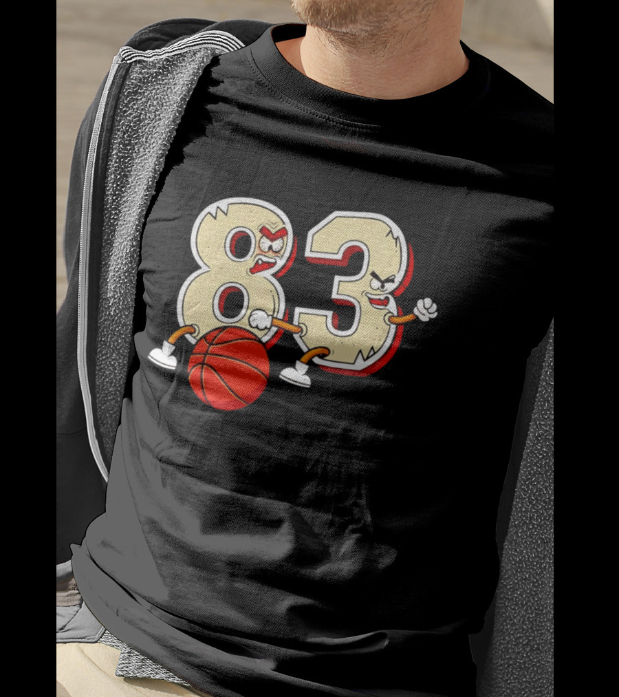 Bam Adebayo 83 Miami Heat Basketball Number Caricature T-Shirt