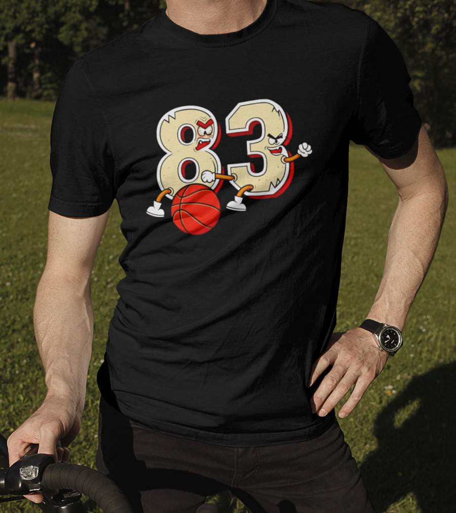 Bam Adebayo 83 Miami Heat Basketball Number Caricature T-Shirt