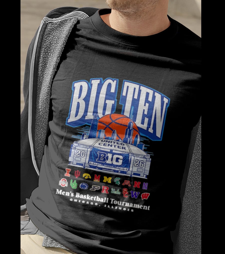 Big Ten 2026 United Center Men's Basketball Tournament Chicago Illinois T-Shirt