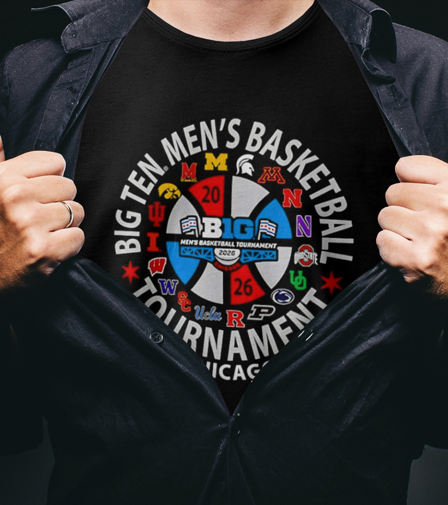 Big Ten Men's Basketball Tournament 2026 Chicago Event Pinwheel T-Shirt