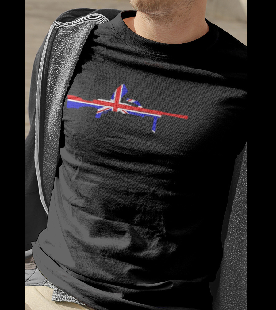 Bren Gun United Kingdom Flag Rifle Motif T-Shirt
