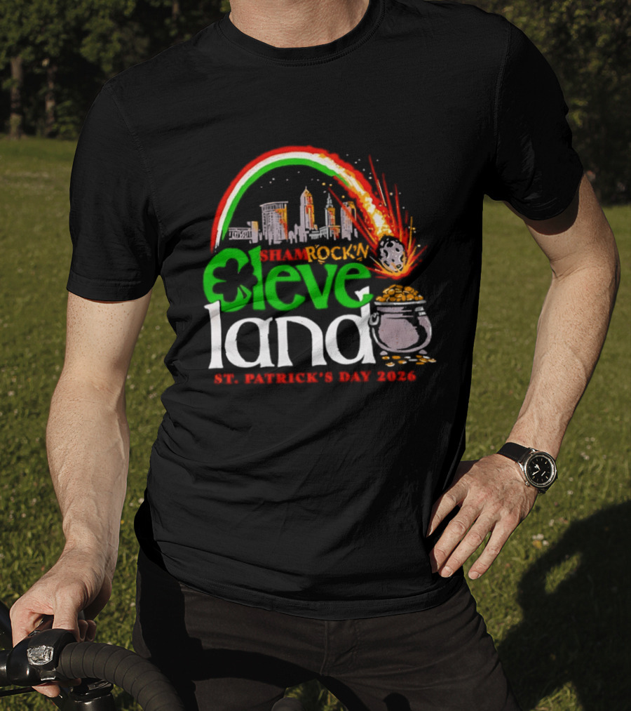 Cleveland Shamrockin Skyline Comet St. Patrick's Day 2026 Celebration T-Shirt