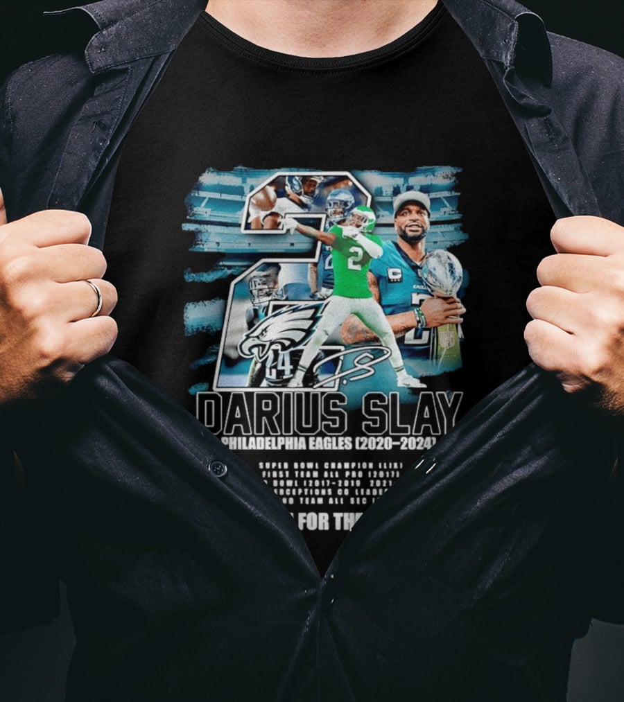Darius Slay Philadelphia Eagles 2020 2024 Thank You For The Memories NFL Pro Bowl Interceptions T-Shirt