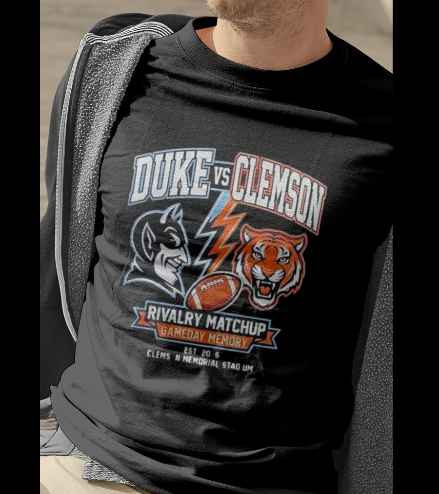 Duke Vs Clemson Rivalry Matchup Gameday Memory 2026 Classes Memorial Stadium T-Shirt
