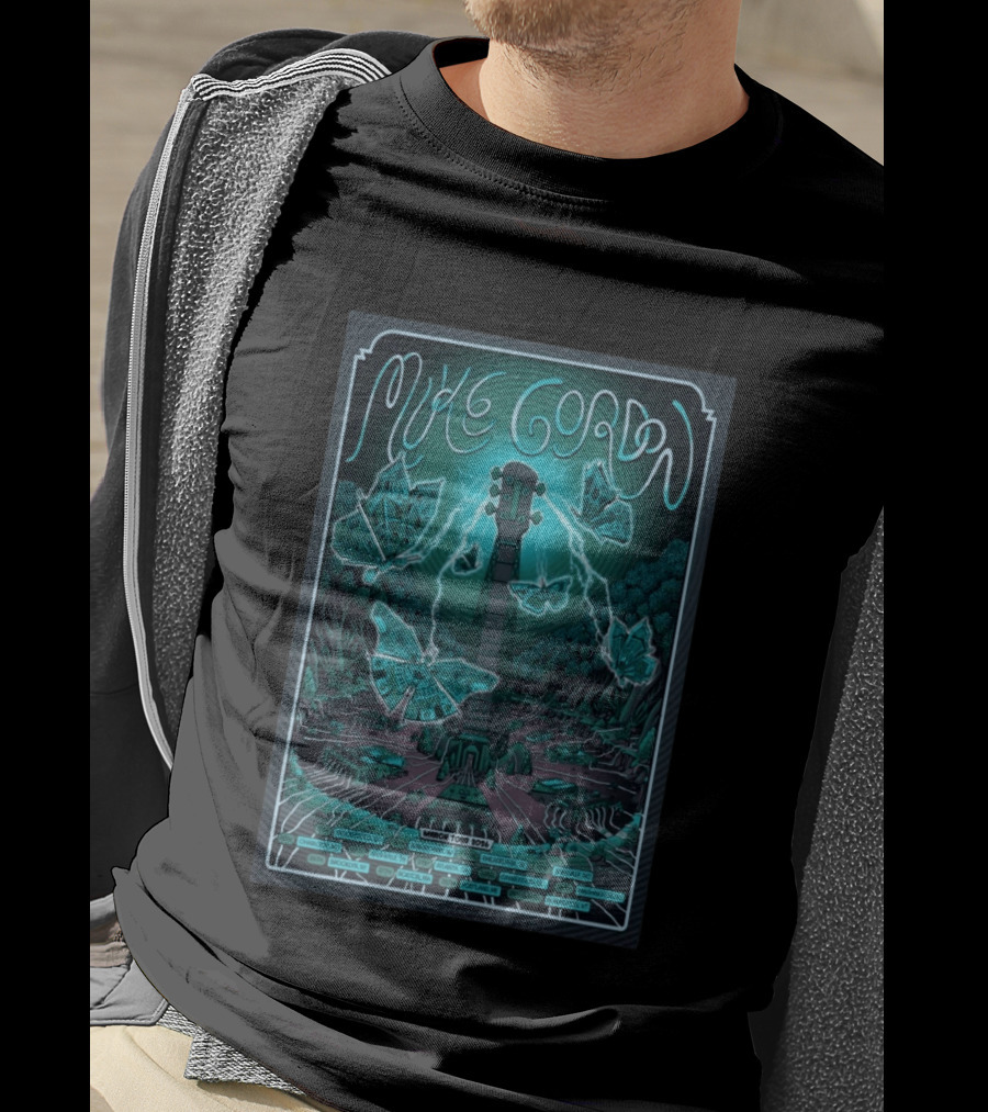 Mike Gordan March Tour 2026 Lightning Butterfly Guitar T-Shirt