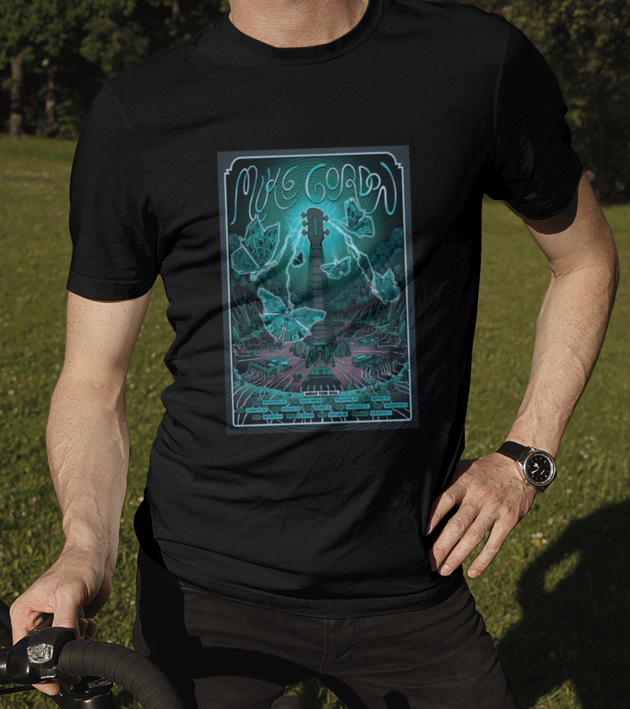 Mike Gordan March Tour 2026 Lightning Butterfly Guitar T-Shirt