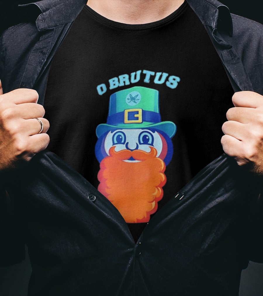 Ohio State Buckeyes O Brutus Leprechaun Hat And Beard T-Shirt