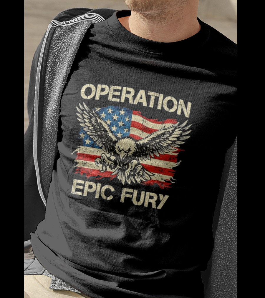 Operation Epic Fury Eagle US Flag American Pride T-Shirt