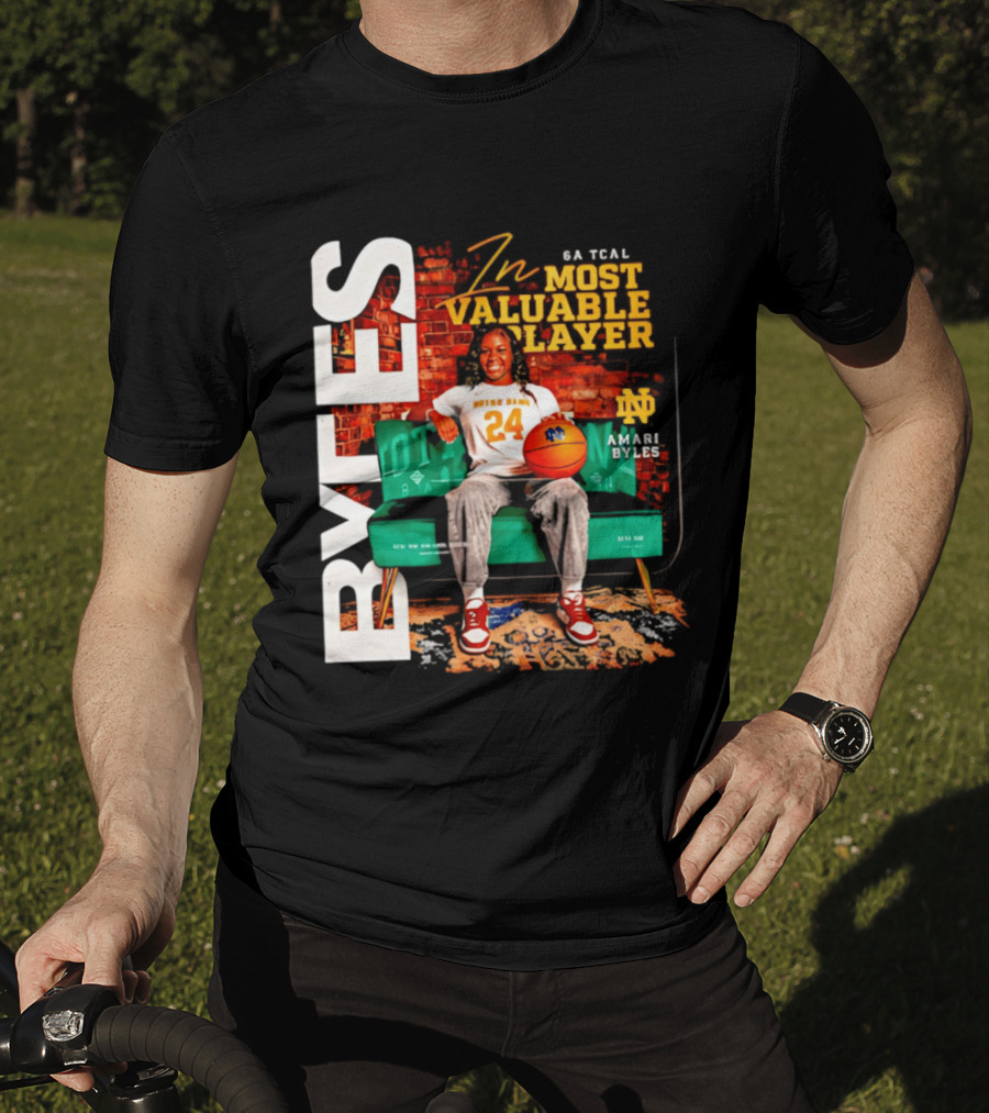 Amari Byles 6A Tcal Most Valuable Player Notre Dame Basketball 24 T-Shirt