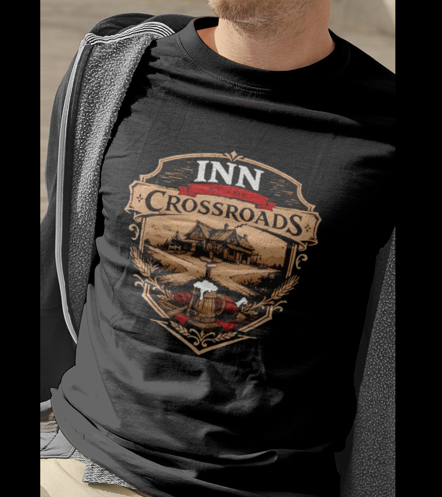 Inn At The Crossroads Medieval Tavern Shield Supernatural TV Series T-Shirt
