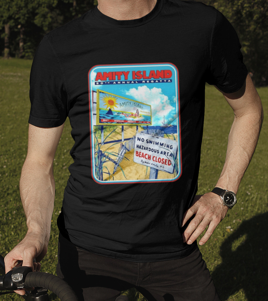 Amity Island 50th Annual Regatta No Swimming Beach Closed Jaws 1975 T-Shirt