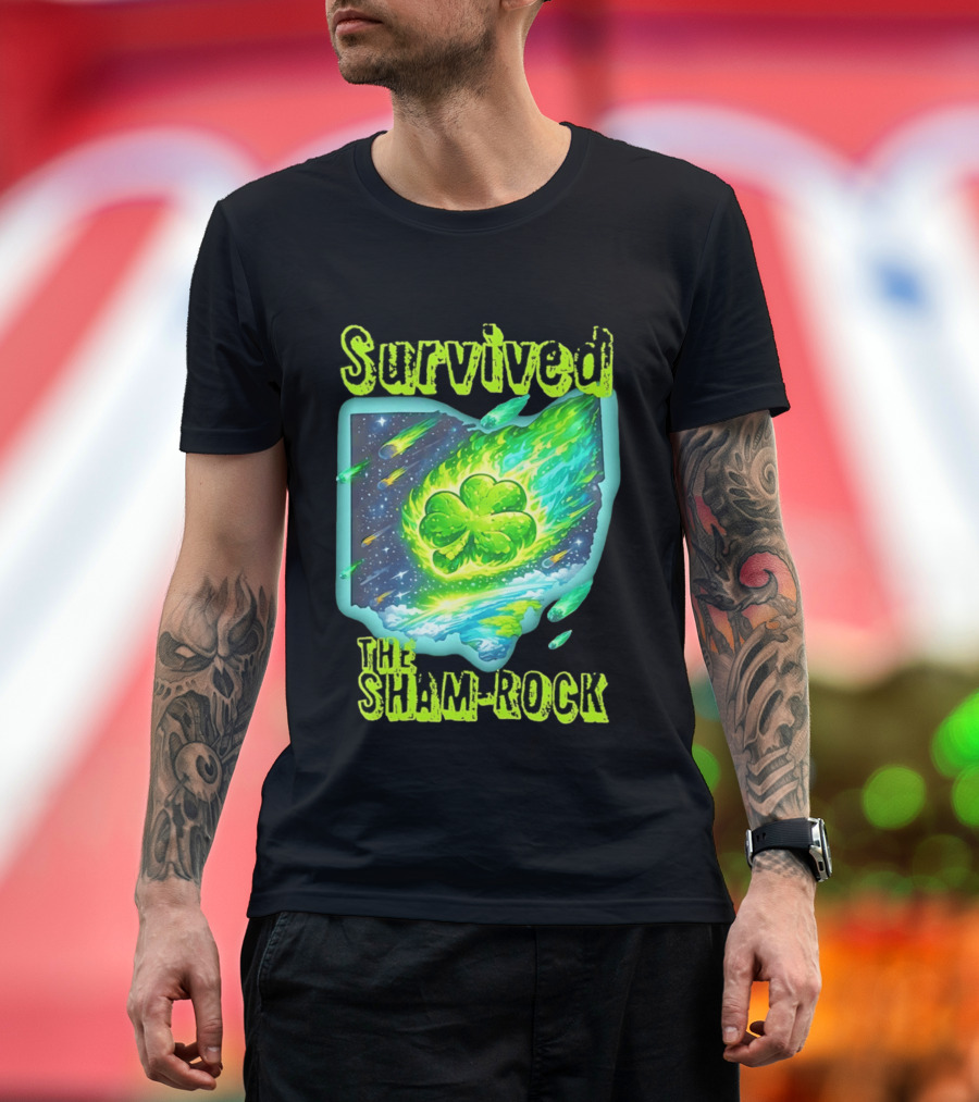 Survived The Sham Rock Meteor Clover St Patrick's Day T-Shirt