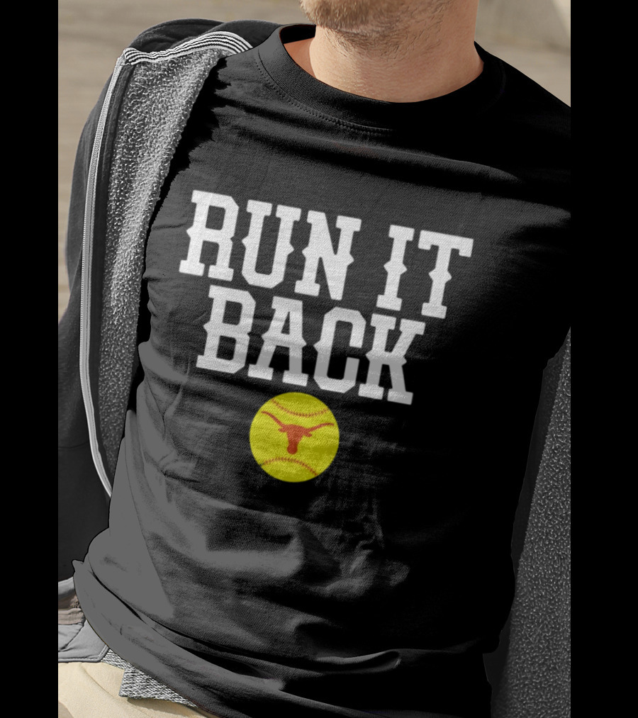 Texas Softball Run It Back Longhorn Yellow Softball T-Shirt