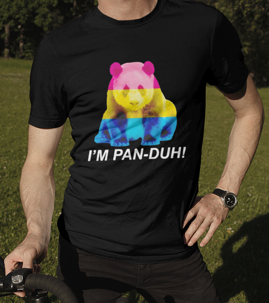 Panda I'm Pan Duh With Pan Flag Colors Panda T-Shirt