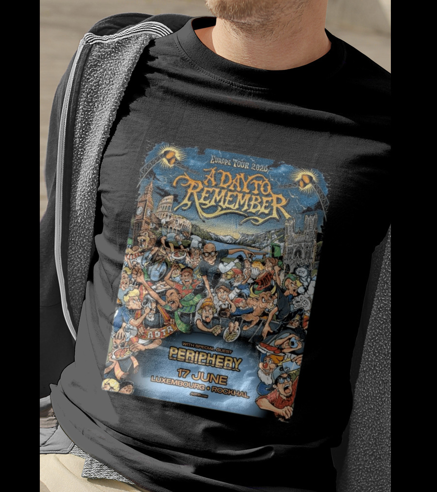 A Day To Remember Europe Tour 2026 With Special Guest Periphery 17 June Luxembourg Rockhal T-Shirt