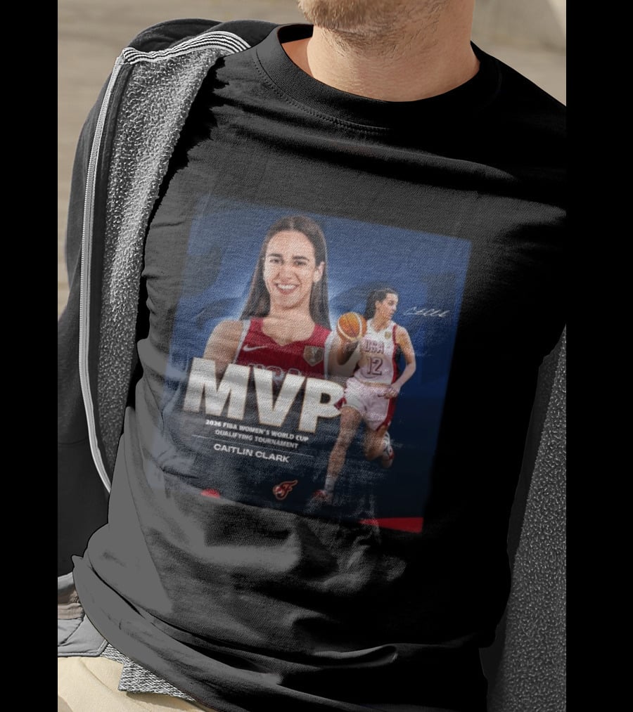 Caitlin Clark MVP 2026 FIBA Women's World Cup Qualifying Tournament USA Basketball T-Shirt