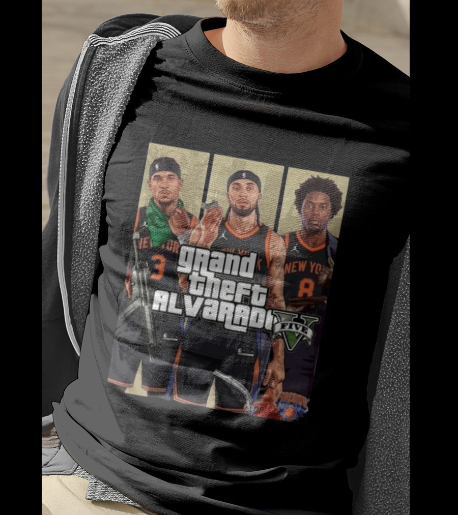 Grand Theft Alvarado Five New York Basketball T-Shirt