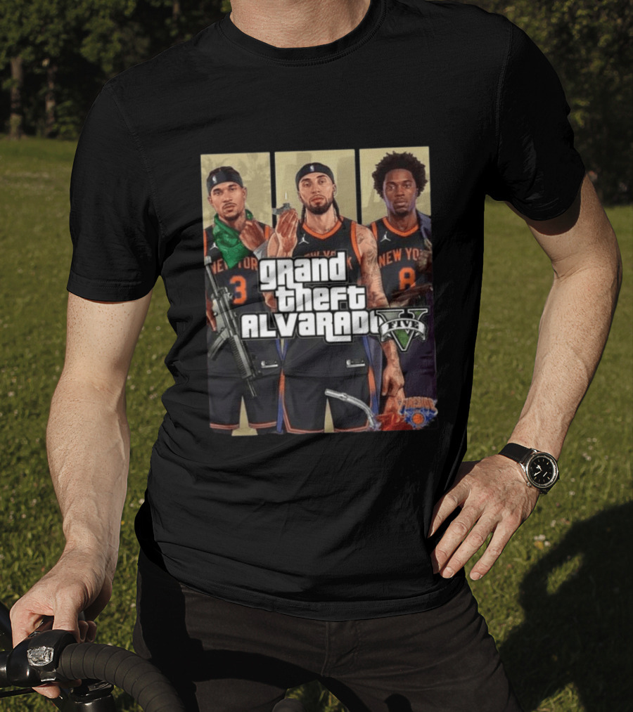 Grand Theft Alvarado Five New York Basketball T-Shirt