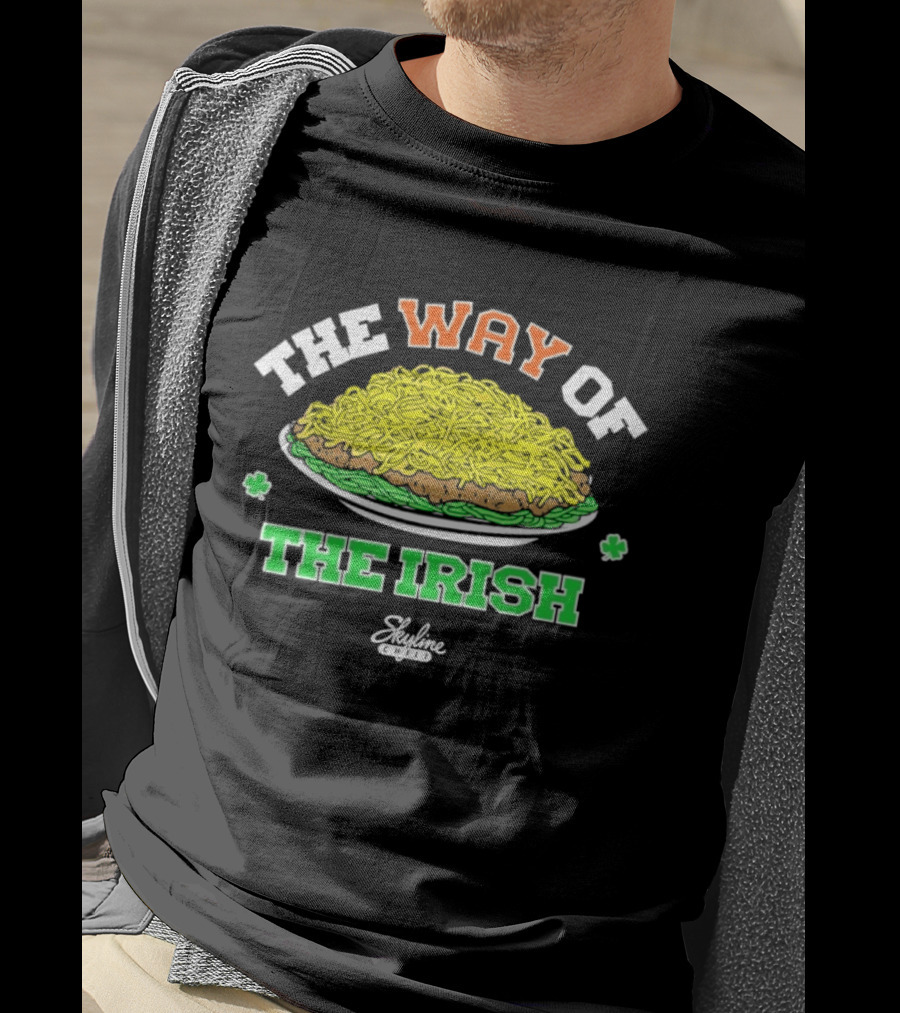 The Way Of The Irish Skyline Chili Plate With Shamrocks T-Shirt