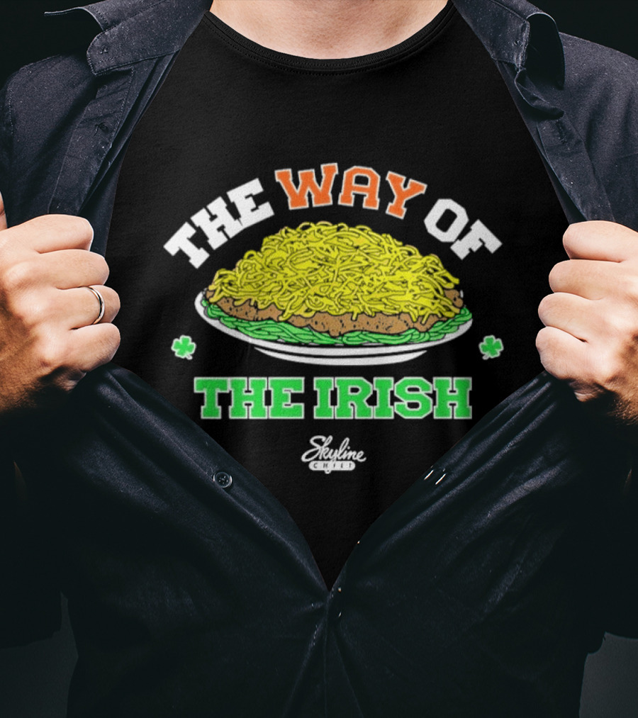 The Way Of The Irish Skyline Chili Plate With Shamrocks T-Shirt