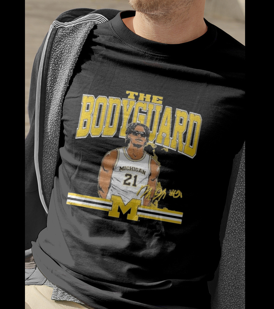 The Bodyguard Michigan Basketball 21 Morez Johnson Jr. T-Shirt