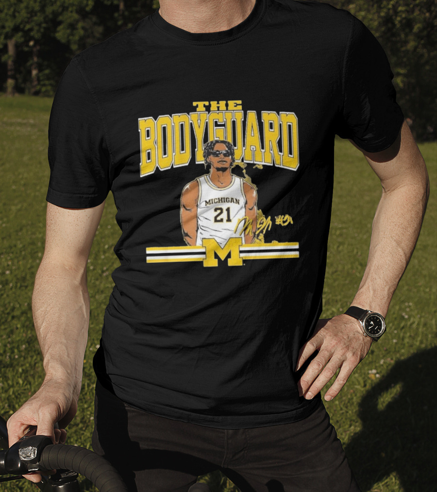 The Bodyguard Michigan Basketball 21 Morez Johnson Jr. T-Shirt