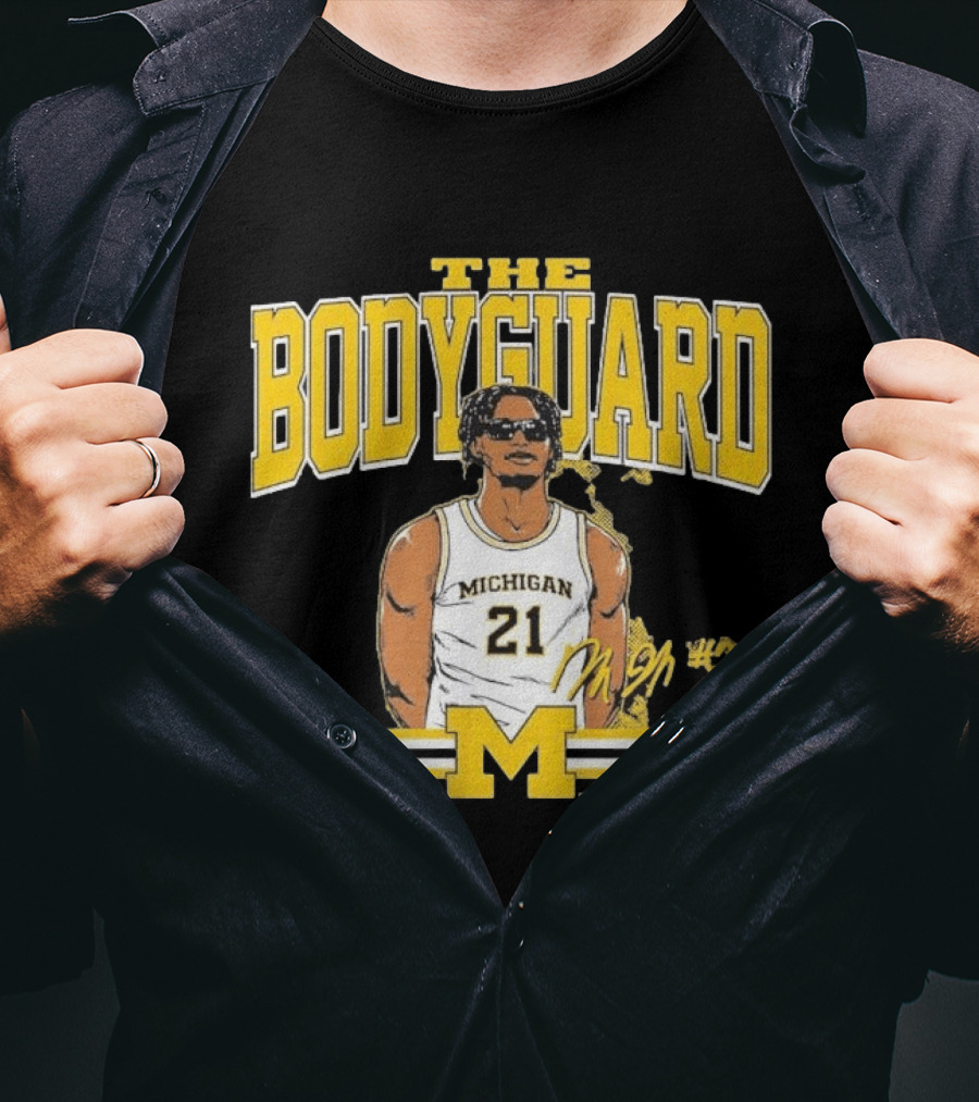 The Bodyguard Michigan Basketball 21 Morez Johnson Jr. T-Shirt