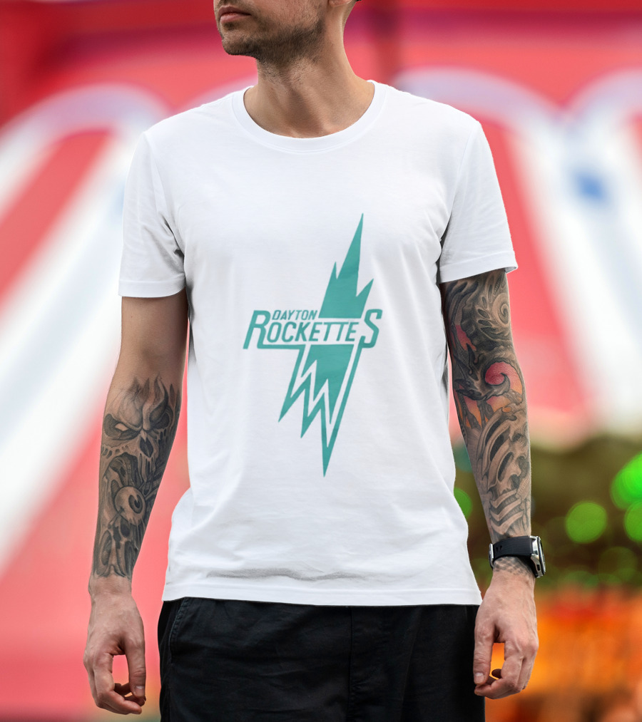 Dayton Rockettes Women's Professional Basketball League Retro Lightning Bolt T-Shirt