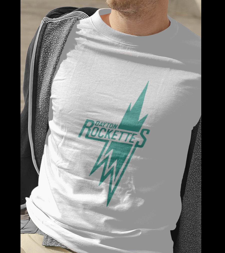 Dayton Rockettes Women's Professional Basketball League Retro Lightning Bolt T-Shirt
