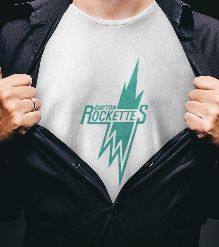 Dayton Rockettes Women's Professional Basketball League Retro Lightning Bolt T-Shirt