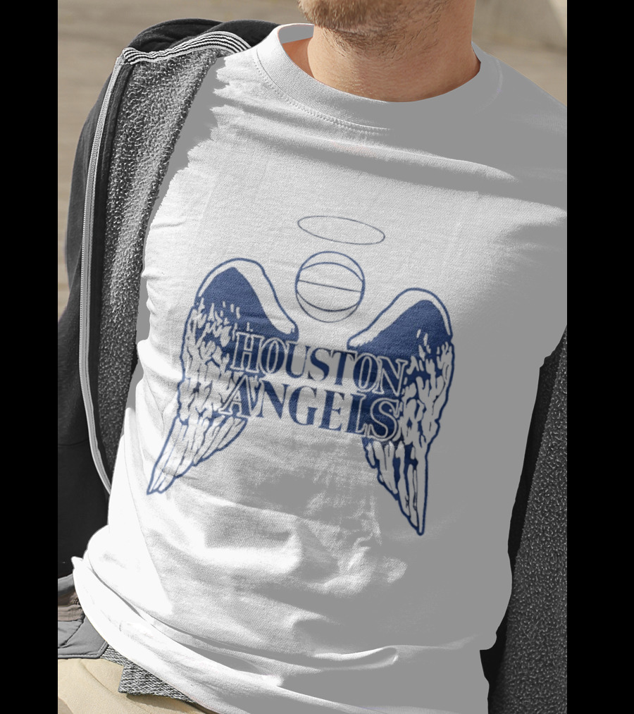 Houston Angels Women's Professional Basketball League Wings And Halo Basketball T-Shirt