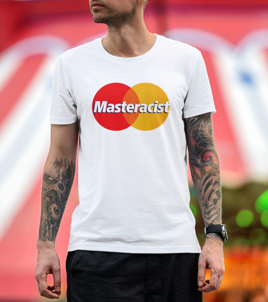 Masteracist Mastercard Parody Logo Red And Yellow Circles T-Shirt