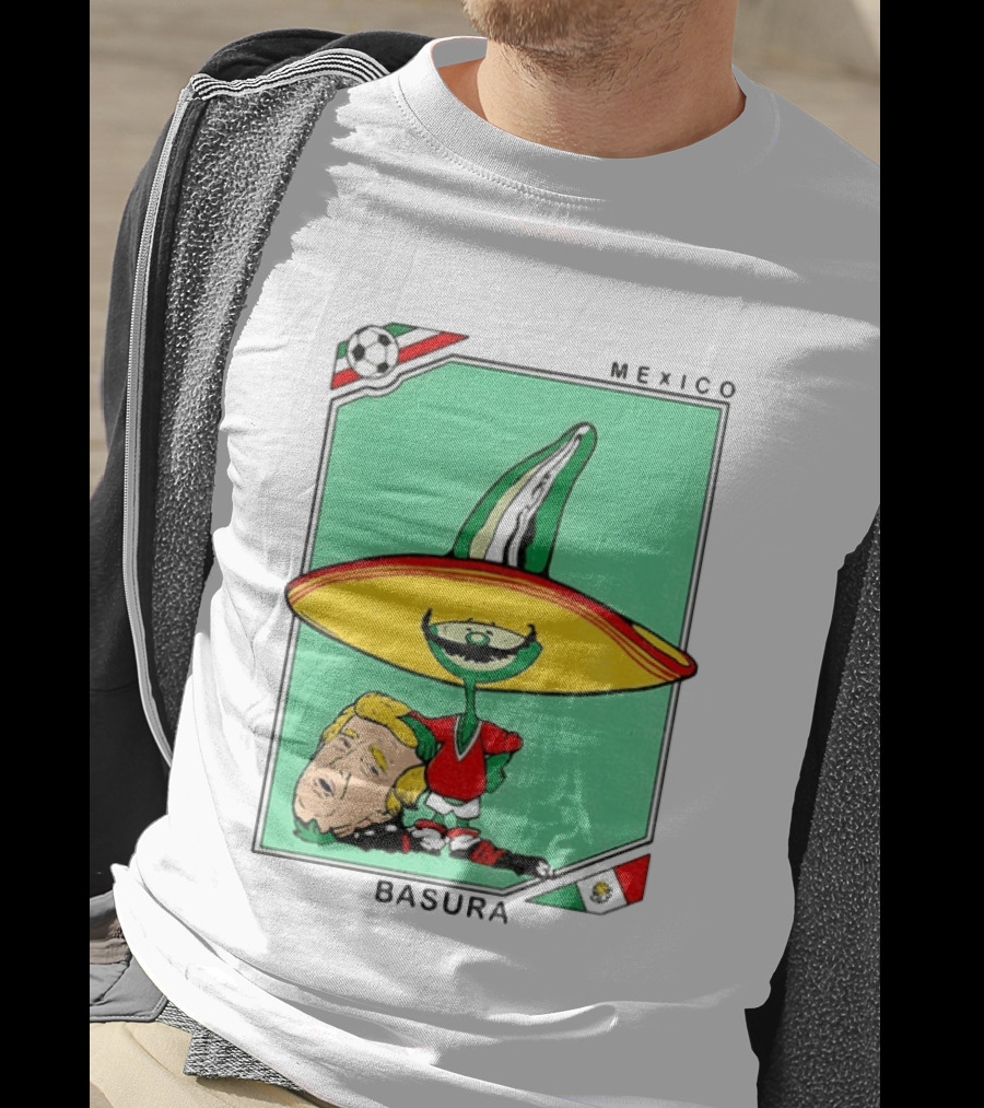 Mexico Basura Trump Football Flag T-Shirt