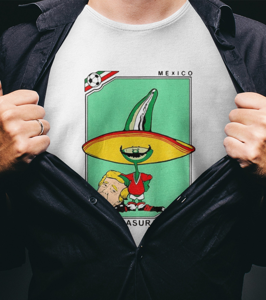 Mexico Basura Trump Football Flag T-Shirt