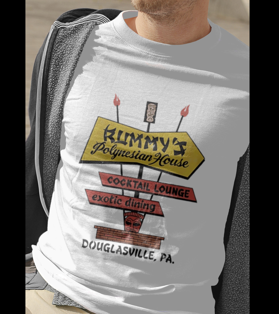 Rummy's Polynesian House Cocktail Lounge Exotic Dining Douglasville PA Tiki Bar T-Shirt