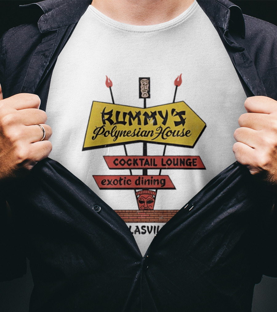 Rummy's Polynesian House Cocktail Lounge Exotic Dining Douglasville PA Tiki Bar T-Shirt