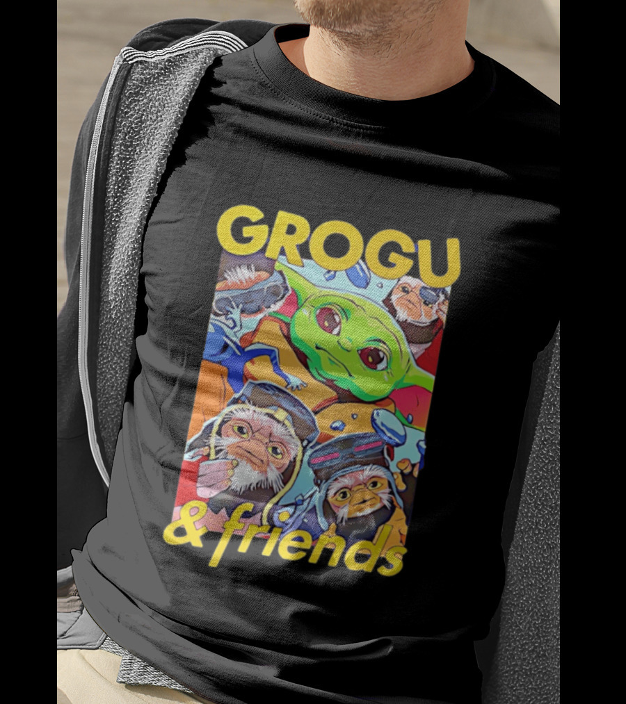 Grogu And Friends Mandalorian Movie Characters T-Shirt