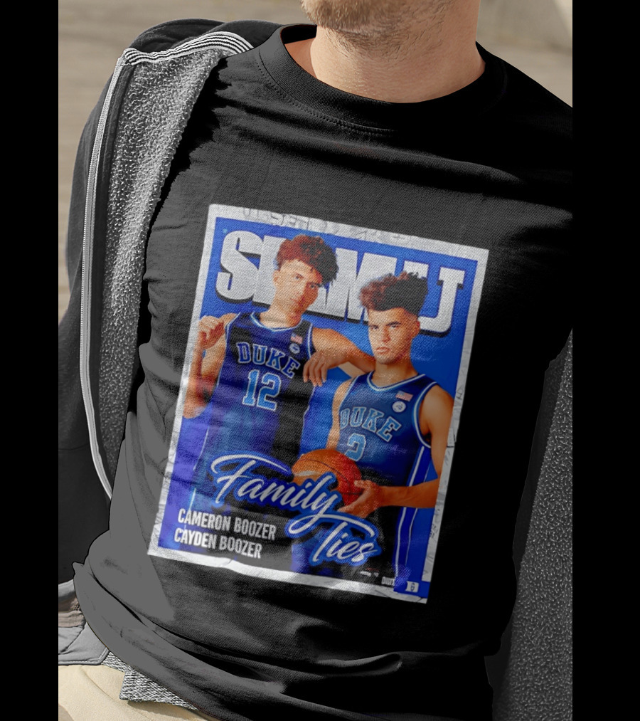 SLAMU Cameron And Cayden Boozer Duke Blue Devils Family Ties Basketball T-Shirt