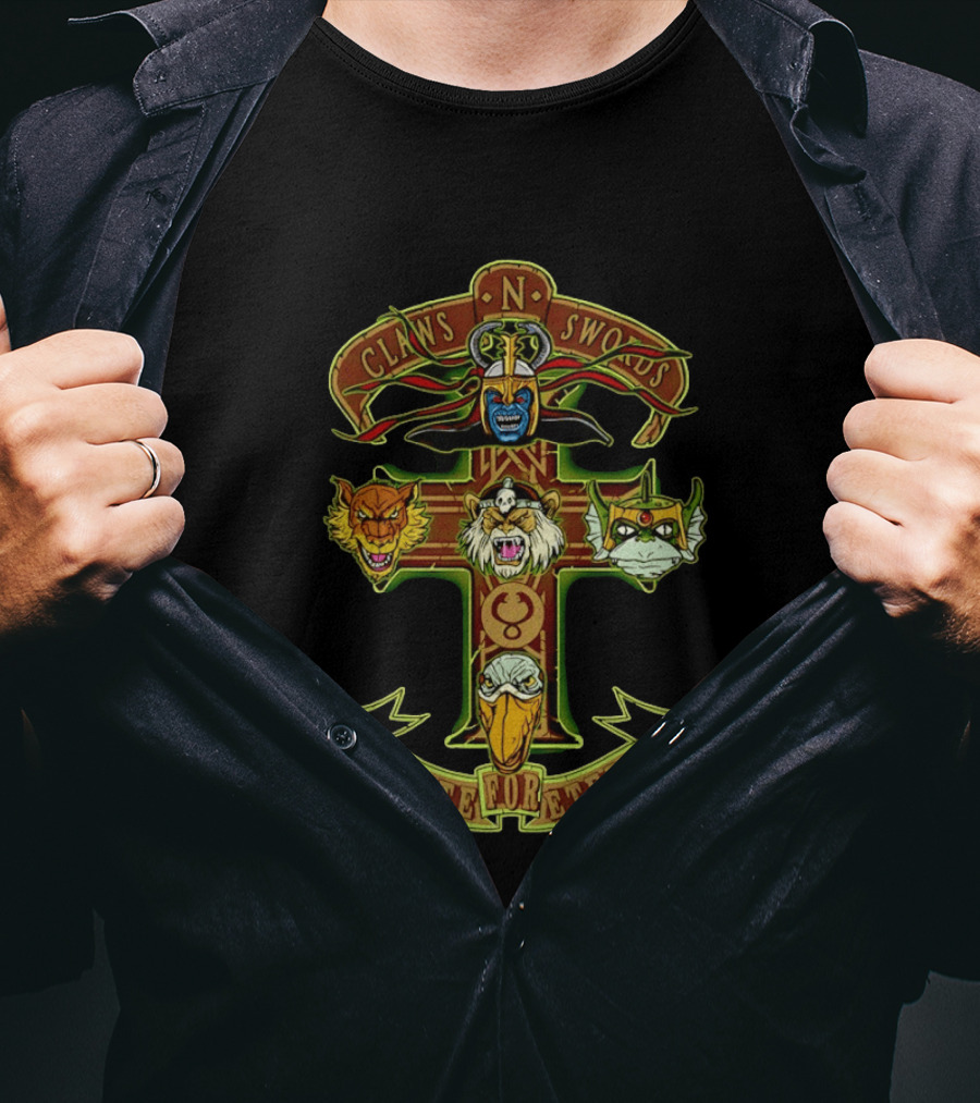 Claws N' Swords Cross With Animal Heads Appetite For Eternity T-Shirt