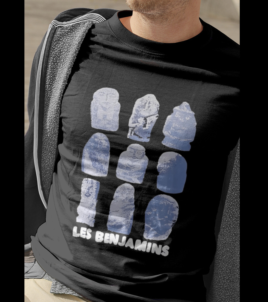 Les Benjamins Stylized Blue Stone Figures Collection T-Shirt