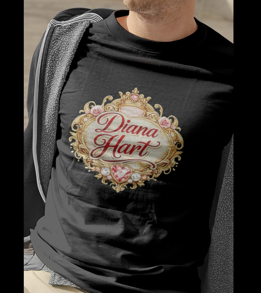 Diana Hart Royal Emblem With Ornate Crown And Heart T-Shirt