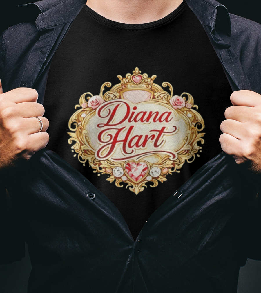 Diana Hart Royal Emblem With Ornate Crown And Heart T-Shirt