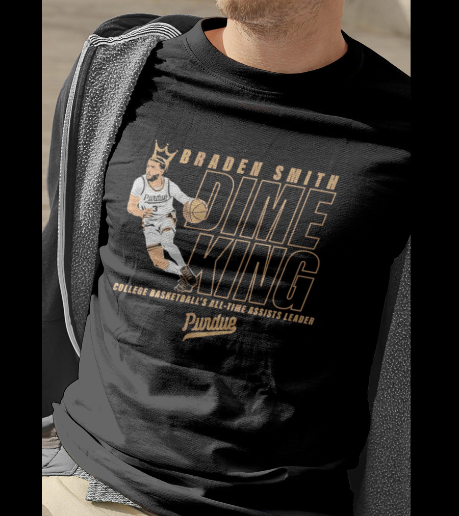 Braden Smith Dime King College Basketball's All Time Assists Leader Purdue T-Shirt