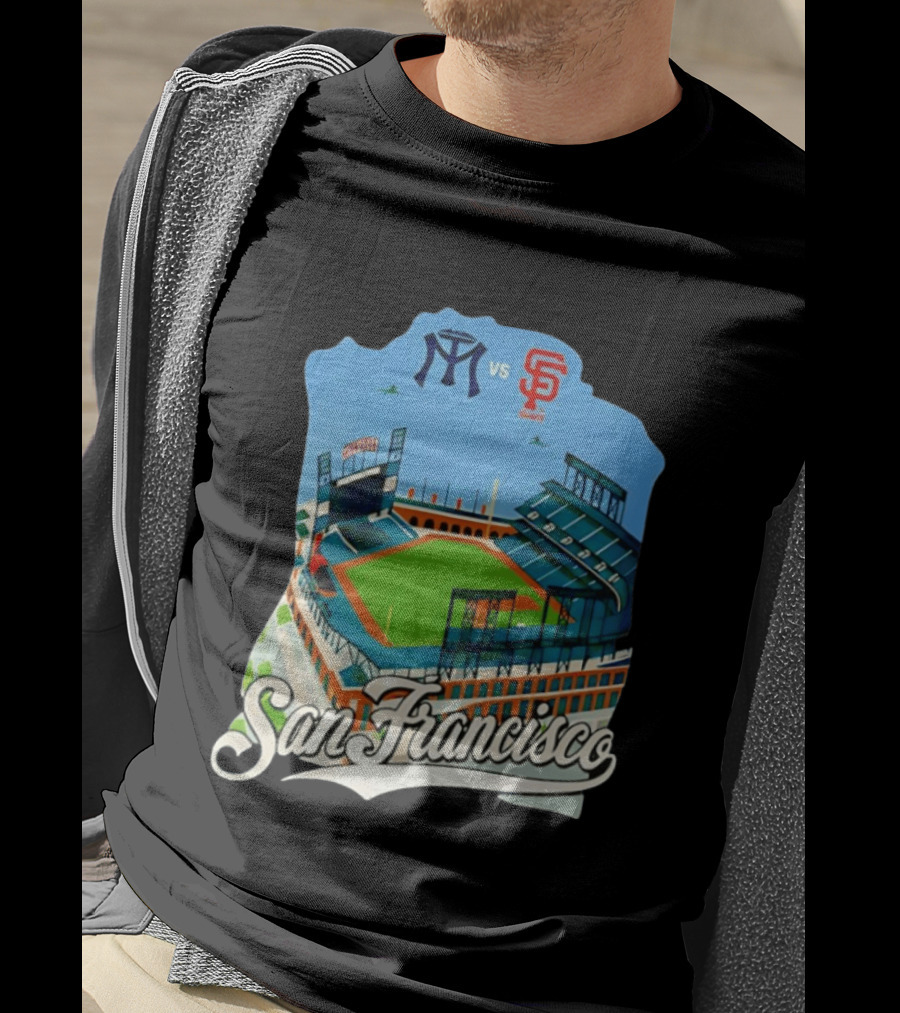 San Francisco Giants Stadium Matchup Baseball Artform T-Shirt