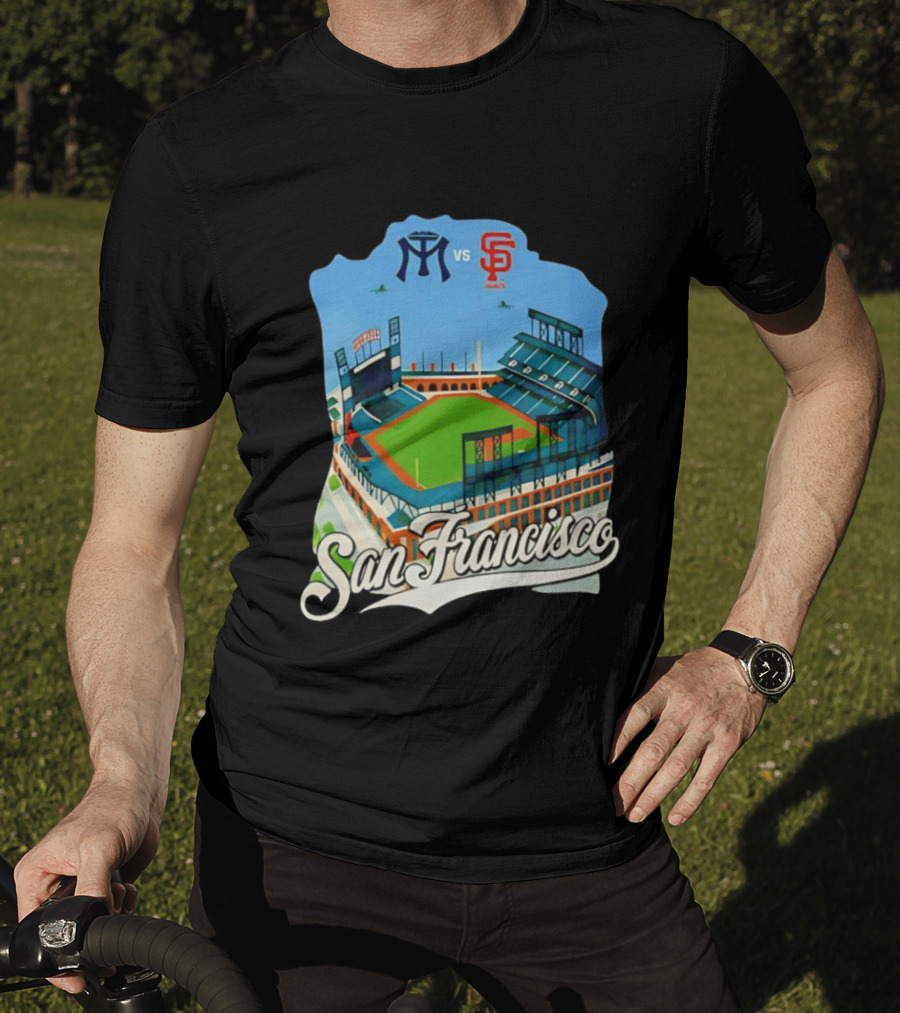 San Francisco Giants Stadium Matchup Baseball Artform T-Shirt