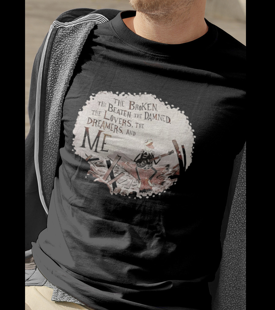 The Broken The Beaten The Damned The Lovers The Dreamers And Me Kermit Playing Guitar Scene T-Shirt