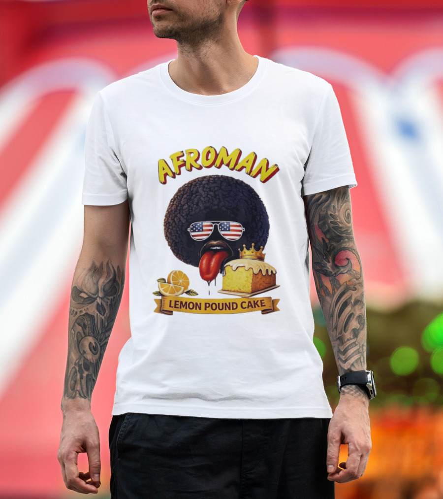 Afroman Lemon Pound Cake Sunglasses Tongue Crown Lemons T-Shirt