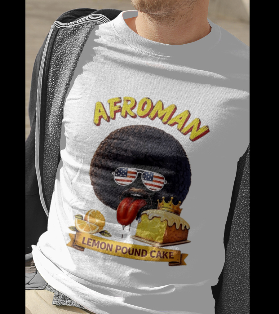 Afroman Lemon Pound Cake Sunglasses Tongue Crown Lemons T-Shirt