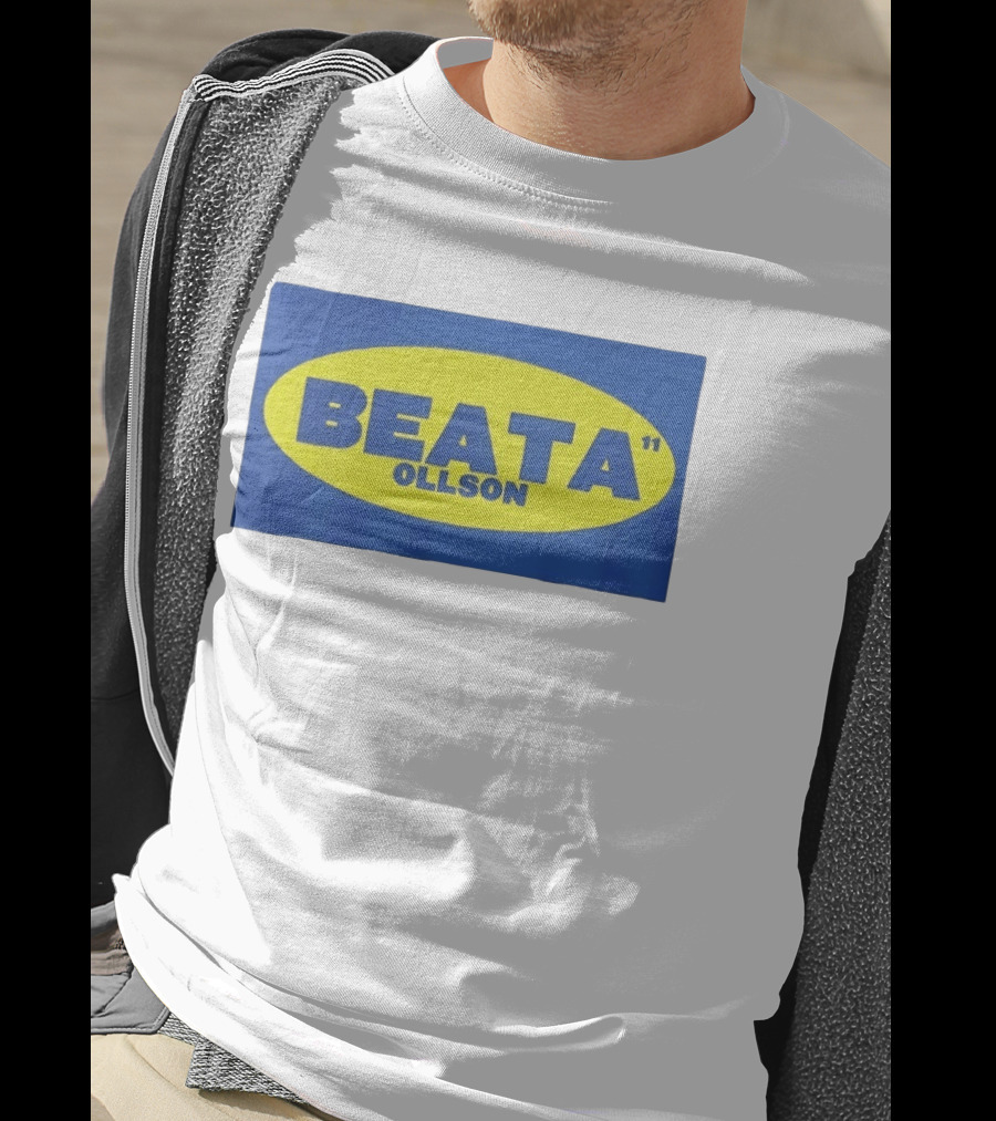 BEATA OLLSON 11 Blue Yellow Oval T-Shirt